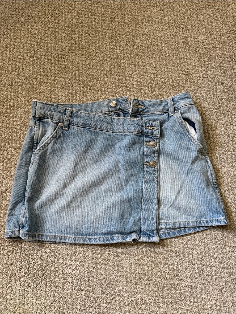 Free People Light Blue Denim Mini Skirt